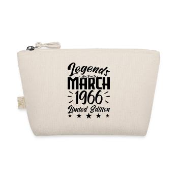 Born in March 1966. March Birthday Gift - Organic Pouch - nature - Front