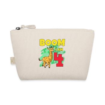 4th birthday giraffe - Organic Pouch - nature - Front