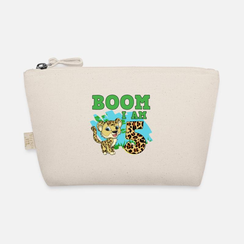 5th birthday leopard Organic Pouch