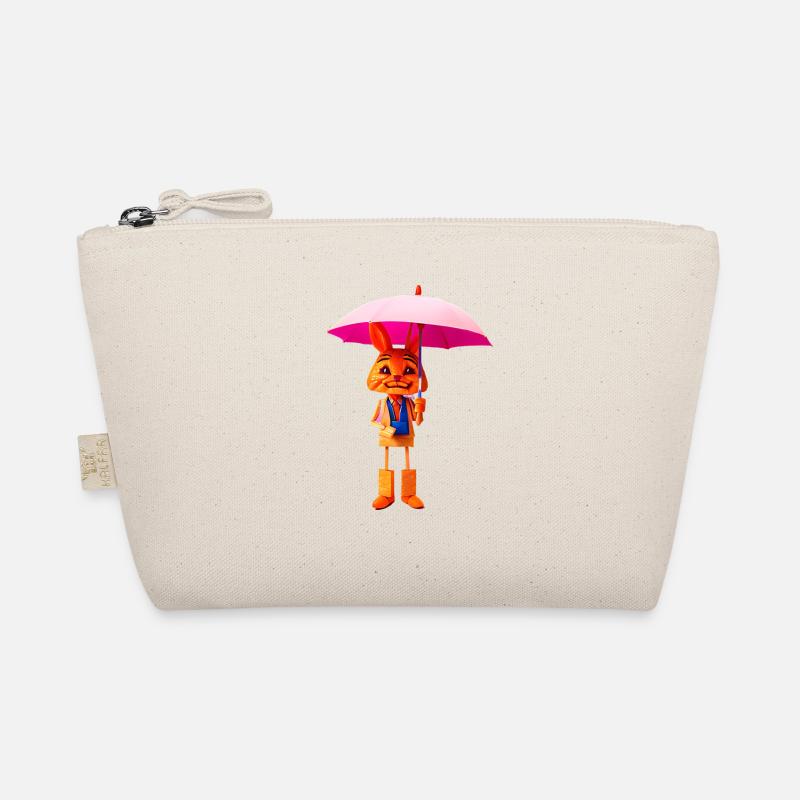 Wooden rabbit with umbrella Organic Pouch