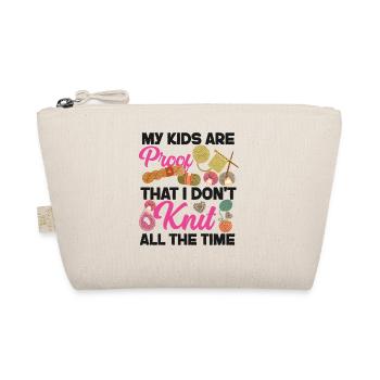 Knitting Knitter My Kids Are Proof - Bio-Täschchen - Natur - Vorne