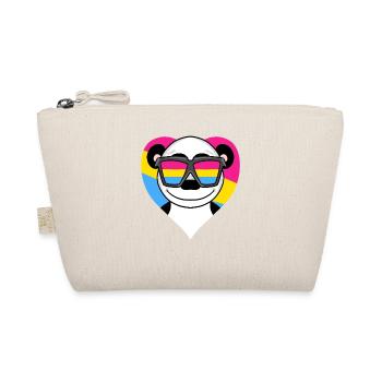 Pansexual Panda Heart Gift - Organic Pouch - nature - Front