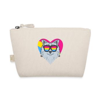 Pansexuell Katze Sibirische Katze Herz Geschenk - Bio-Täschchen - Natur - Vorne
