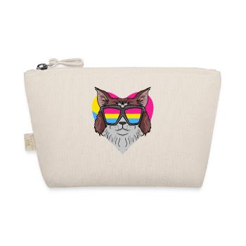 Pansexual Cat Maine-Coon Heart Gift - Organic Pouch - nature - Front