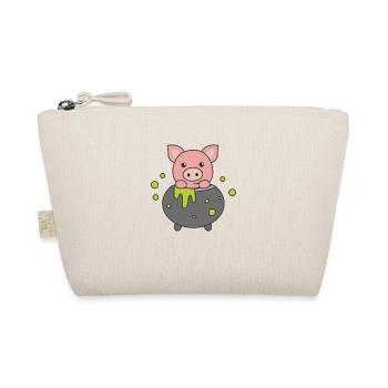 Cochon Joyeux Halloween Chaudron Chauve-souris - Trousse biologique - nature - Devant