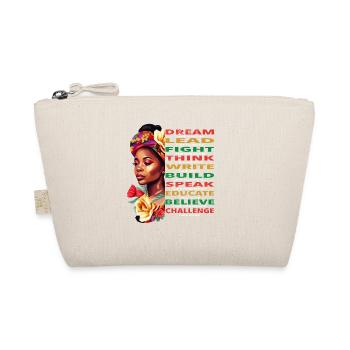 Afro Melanin Dream Lead Black History Month - Organic Pouch - nature - Front