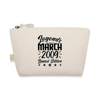Born in March 2009. March Birthday Gift - Organic Pouch - nature - Front