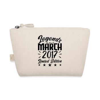 Born in March 2017. March Birthday Gift - Organic Pouch - nature - Front