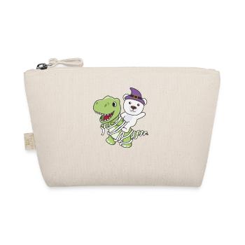 Polar Bear Happy Halloween T-Rex Mummy Costume - Organic Pouch - nature - Front