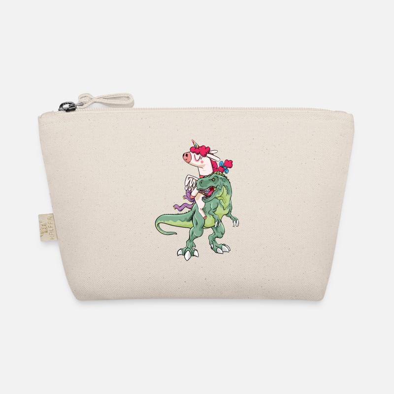 Unicorn riding t-rex Organic Pouch