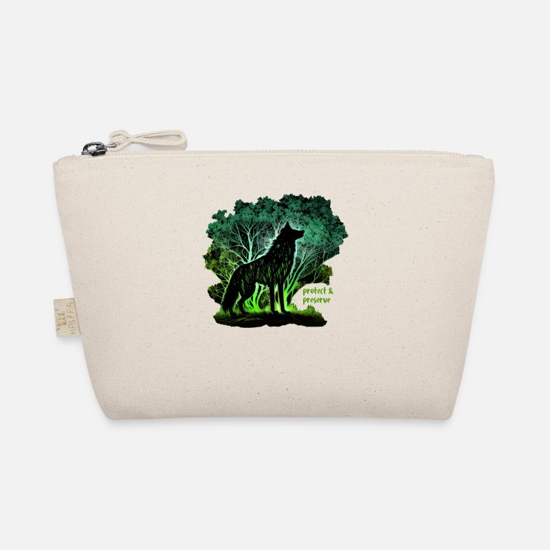 Wölfe Silhouette Naturschutz Tierschutz Wolf - Bio-Täschchen - Natur