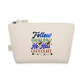 Follow the Easter bunny - it has chocolate - Organic Pouch - nature - Front