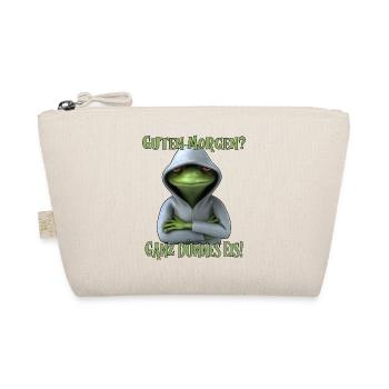 Witziger meme Frosch im Hoddie mit lustigem Spruch - Bio-Täschchen - Natur - Vorne