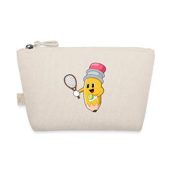 Pencil Tennis Racket Sport - Organic Pouch - nature - Front