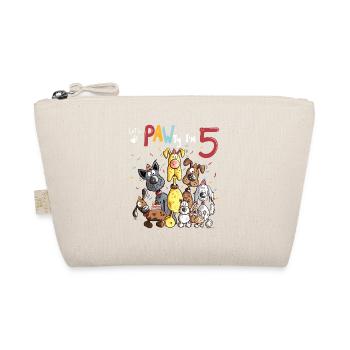 5 Birthday Pawty Five Dog Birthday Motif - Organic Pouch - nature - Front