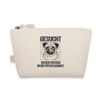 Gesucht wegen Furzens in Öffentlichkeit Mopse Mops - Bio-Täschchen - Natur - Vorne
