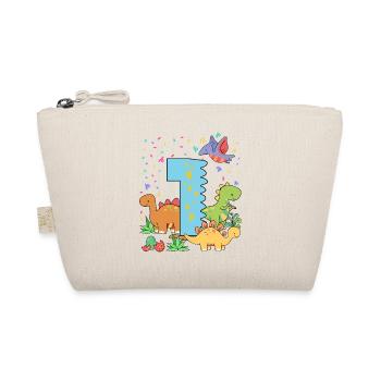 Herd of cute dinosaurs 1st birthday 1 - Organic Pouch - nature - Front