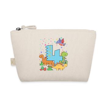 Herd of cute dinosaurs 4th birthday 4 - Organic Pouch - nature - Front