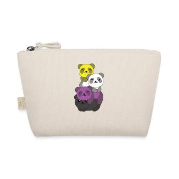 Nonbinary Flag Pride LGBTQ Cute Panda Bunch - Organic Pouch - nature - Front