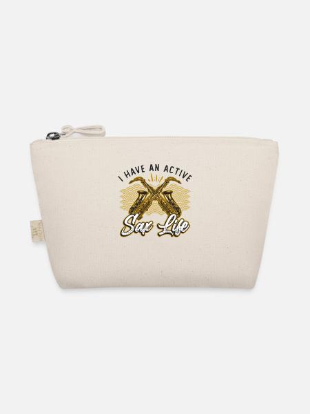 I have an active sax life, jazz saxophone - Organic Pouch - nature