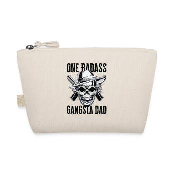 Badass Dad Gangsta Skull Children Grandpa Kids - Organic Pouch - nature - Front