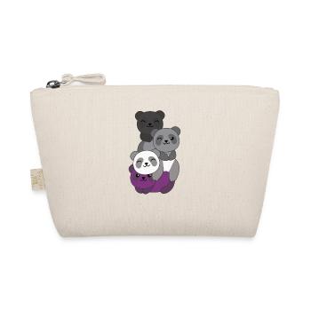 Asexuell Flag Pride LGBTQ süßer Panda Haufen - Bio-Täschchen - Natur - Vorne
