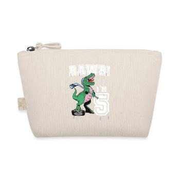 Rawr I'm 5 5th Birthday Party T Rex Dinosaur - Organic Pouch - nature - Front