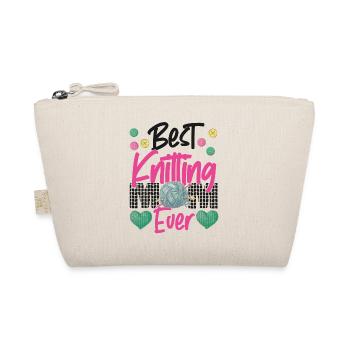 Knitting Knitter Mom Best Knitting - Organic Pouch - nature - Front