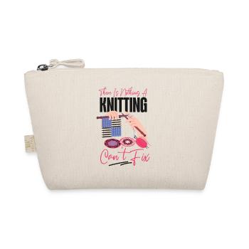 Knitting Knitter There Is Nothing - Organic Pouch - nature - Front