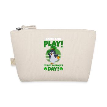 Cute Penguin Shamrocks Saint Patrick's Day Penguin - Organic Pouch - nature - Front