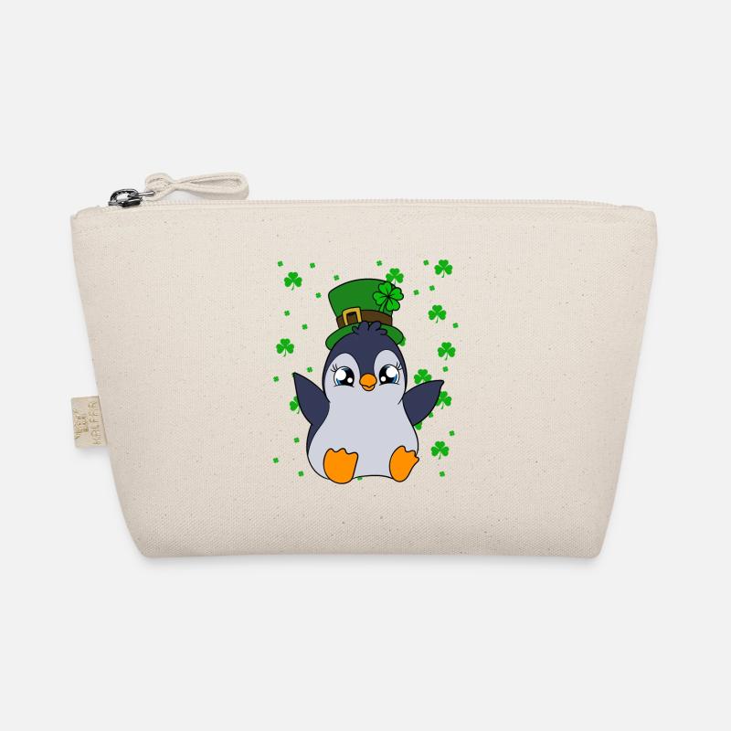 Cute Penguin Shamrocks Saint Patrick's Day Penguin Bio-Täschchen