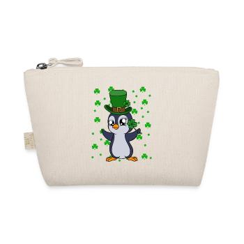 Cute Penguin Shamrocks Saint Patrick's Day Penguin - Organic Pouch - nature - Front