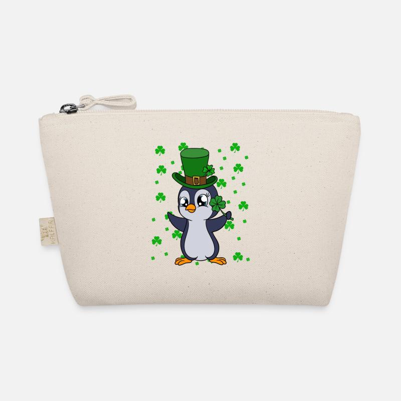 Cute Penguin Shamrocks Saint Patrick's Day Penguin Bio-Täschchen