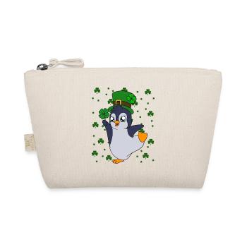 Cute Penguin Shamrocks Saint Patrick's Day Penguin - Organic Pouch - nature - Front