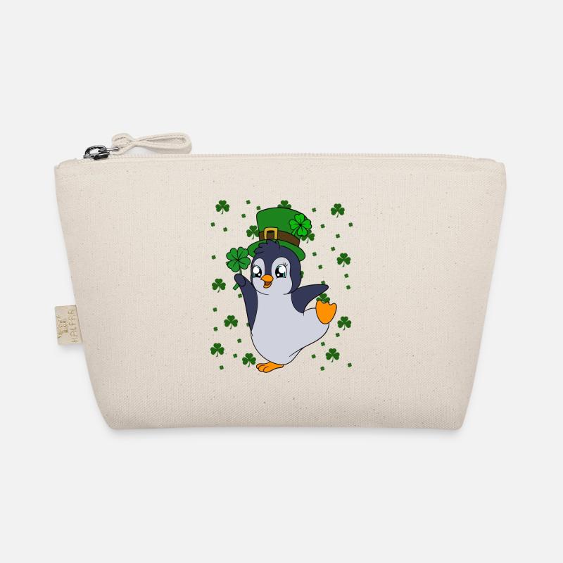 Cute Penguin Shamrocks Saint Patrick's Day Penguin Bio-Täschchen