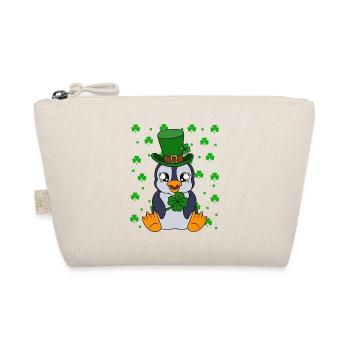 Cute Penguin Shamrocks Saint Patrick's Day Penguin - Organic Pouch - nature - Front