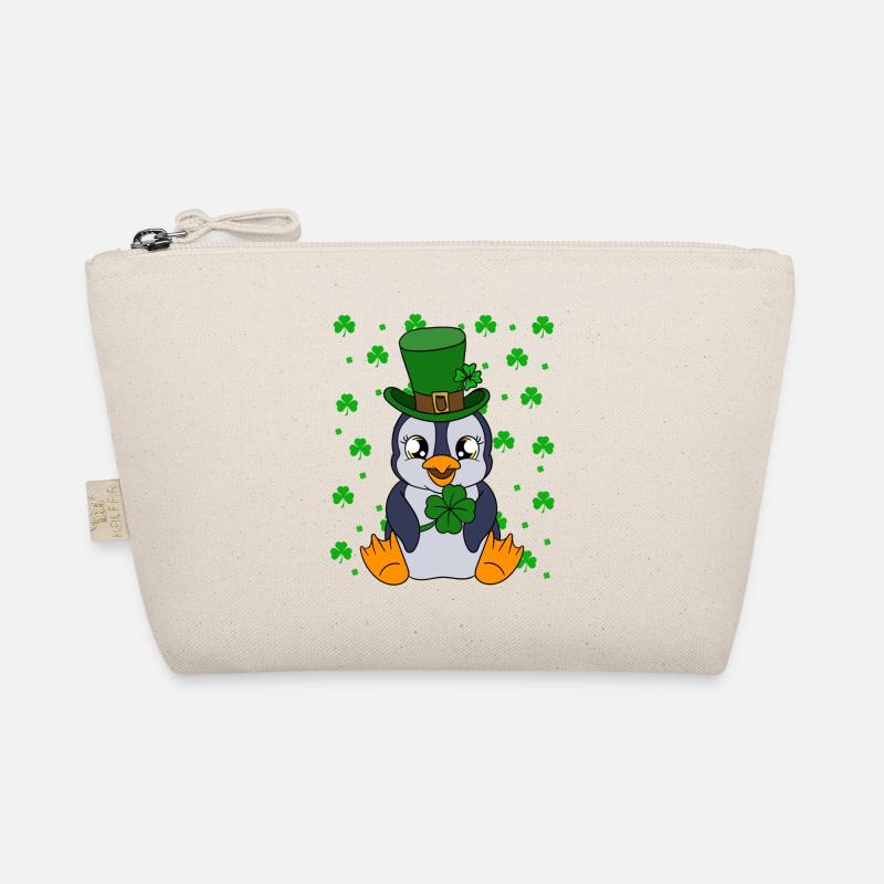 Cute Penguin Shamrocks Saint Patrick's Day Penguin Bio-Täschchen