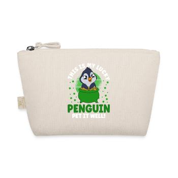 Cute Penguin Shamrocks Saint Patrick's Day Penguin - Organic Pouch - nature - Front