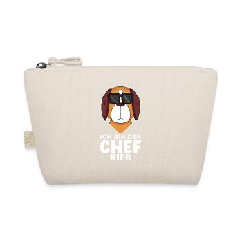 cooler Hund Bernhardiner Chef Spruch - Bio-Täschchen - Natur - Vorne