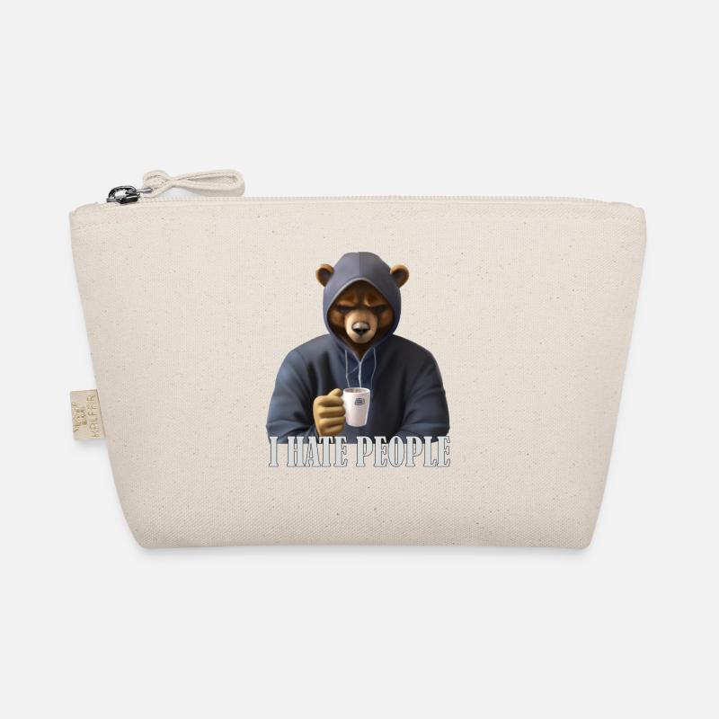 Muffley bear with coffee and luistiger saying Organic Pouch