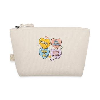 Candy Hearts Retro Valentine's Day - Organic Pouch - nature - Front