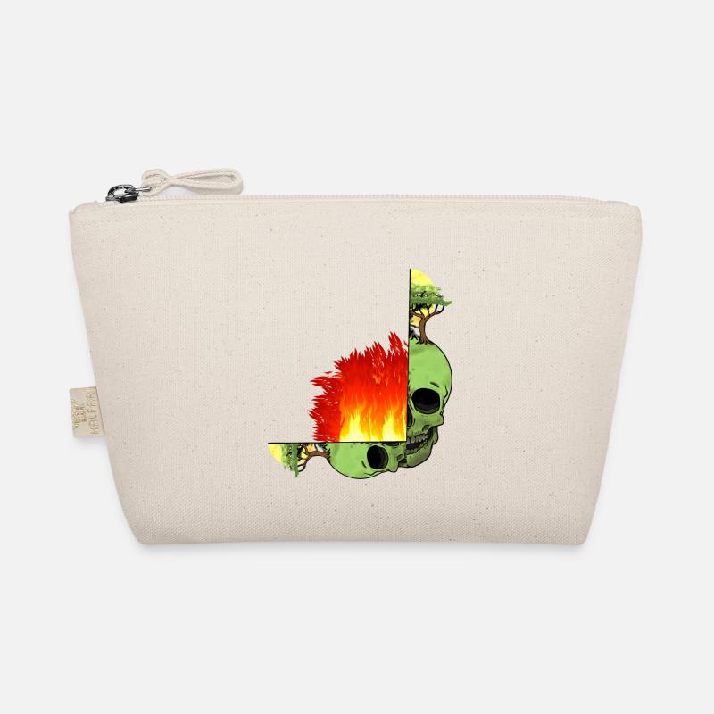 Skull Climate Change Fire Flame Inferno Earth Organic Pouch