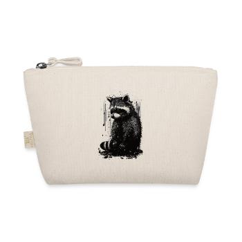 Waschbär Weiß & Schwarz Schablone - Bio-Täschchen - Natur - Vorne