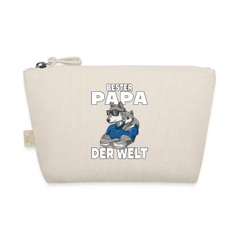 Bester Papa der Welt Vatertag Vater Wolf für - Bio-Täschchen - Natur - Vorne