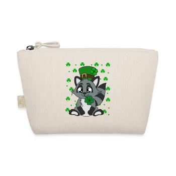 Raccoon Clover Leaves Saint Patrick's Day - Organic Pouch - nature - Front