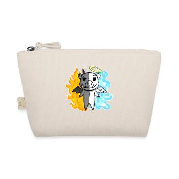 Pig - Angel and Devil - Organic Pouch - nature - Front