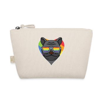 Regenbogen - Hund Französische Bulldogge - Bio-Täschchen - Natur - Vorne