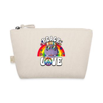 60er 70er Jahre Kostüm Peace Love Hippie - Bio-Täschchen - Natur - Vorne