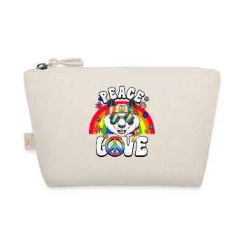 60s 70s Costume Peace Love Hippie - Organic Pouch - nature - Front