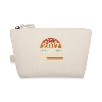 Born 2017 Vintage Birthday Retro Gift - Organic Pouch - nature - Front